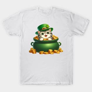 St Patricks Day British Shorthair Cat T-Shirt